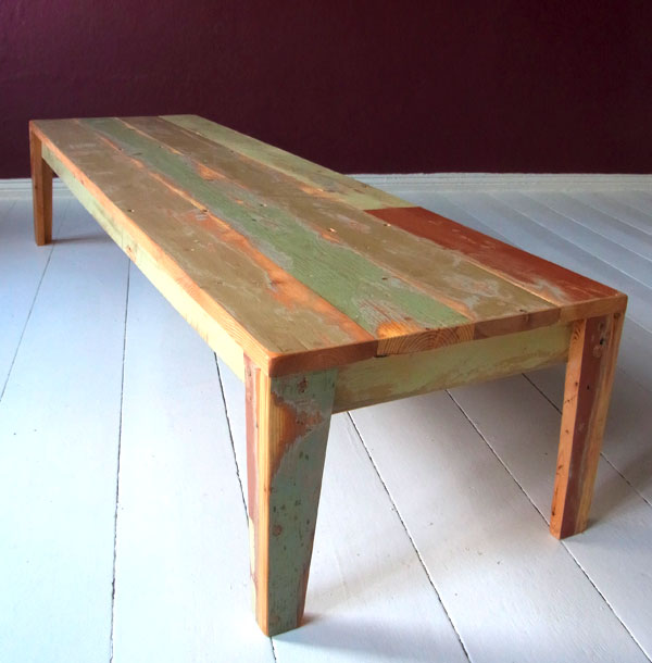 Coffee Table made with our recent batch of pastel floorboards from 